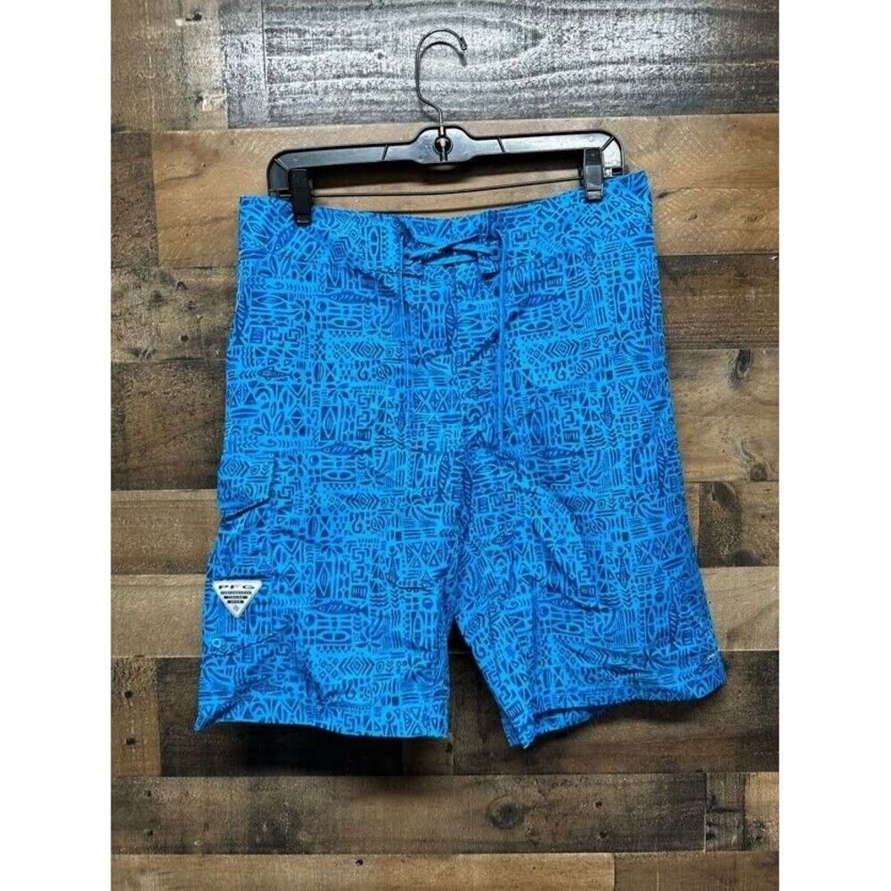 Columbia Blue Patterned Men's Shorts